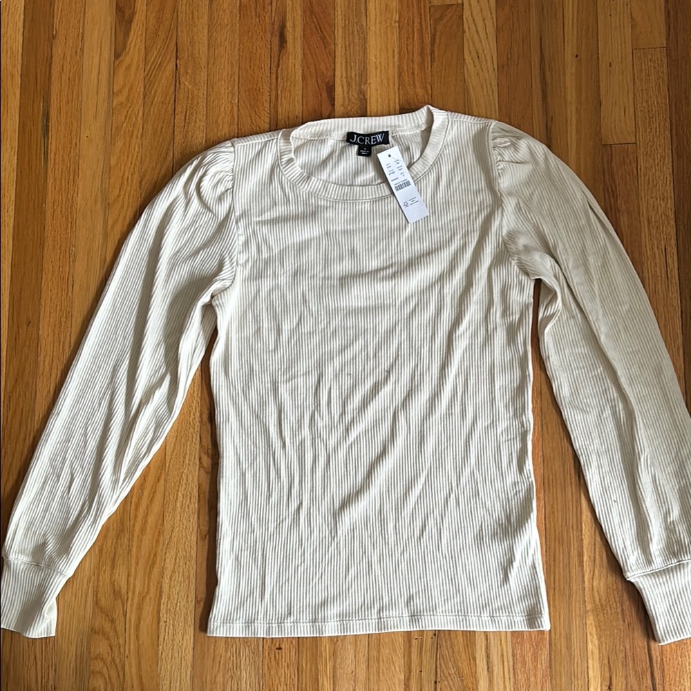 J. Crew Cream Crewneck Sweater Classic Knit